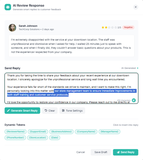 AI Review Responder in the product